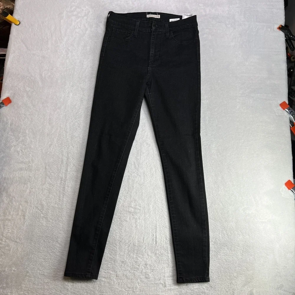 Levi's 720 High Rise Super Skinny Jeans Women's Black Denim Stretch - 27X28.5